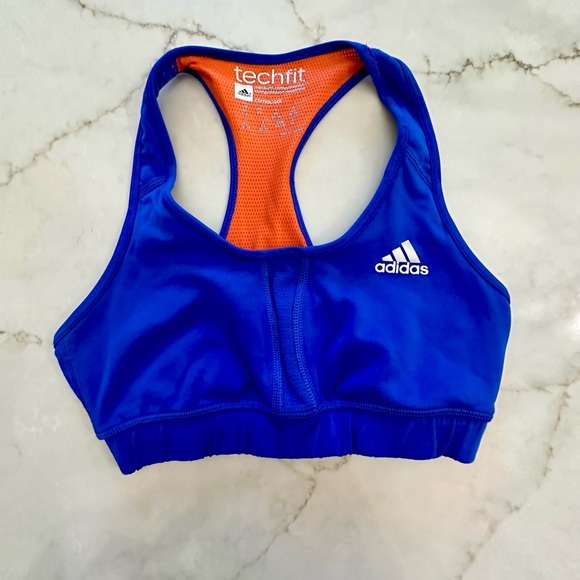 adidas Blue and Orange Sports Bra - Picture 1 of 4
